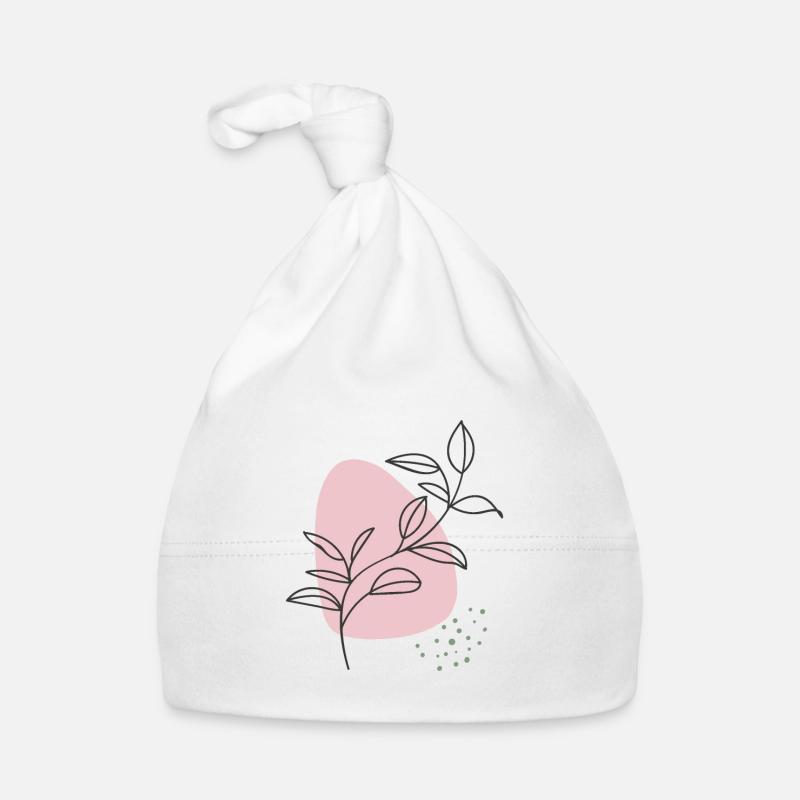 Handgezeichnete Blume 3 Baby Bio-Mütze