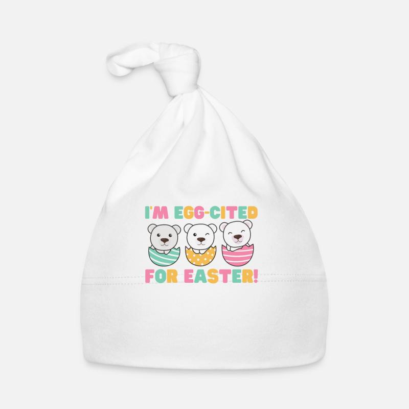 süße Eisbären zu Ostern mit Ostereiern Eisbär Baby Bio-Mütze