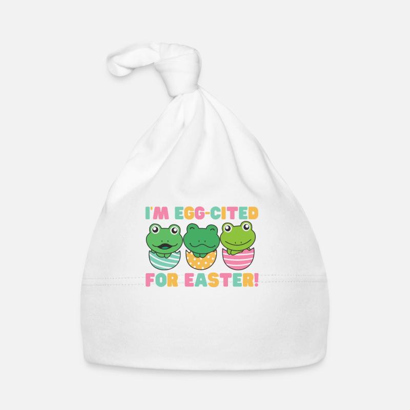 sweet frogs at Easter with Easter eggs frog Organic Baby Cap