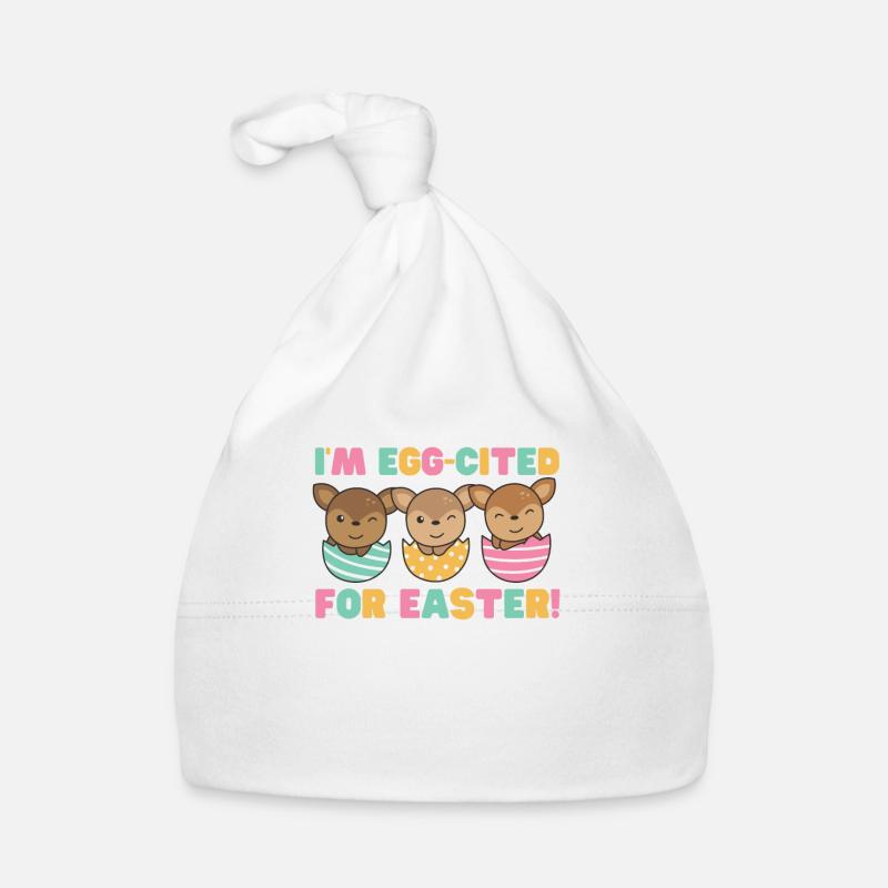 cerf doux à Pâques avec œufs de Pâques cerf Bonnet bio Bébé