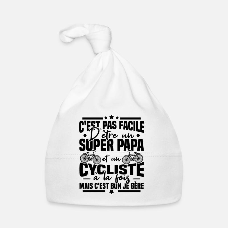 Super papa et Cycliste Bonnet bio Bébé