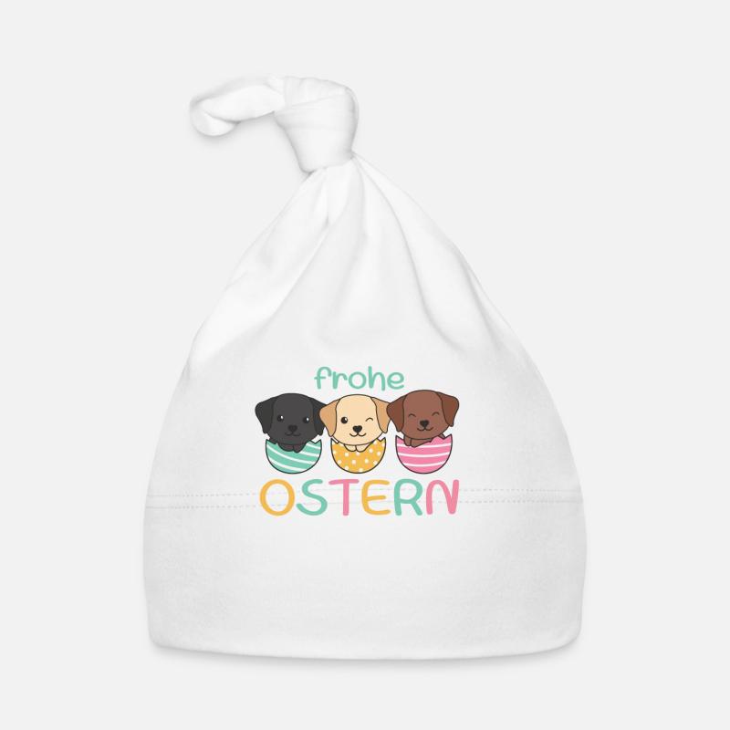 süße Hunde zu Ostern mit Ostereiern Labrador Baby Bio-Mütze