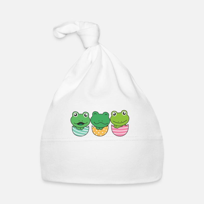 grenouilles douces à Pâques avec œufs de Pâques grenouille Bonnet bio Bébé
