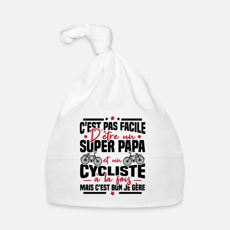 Super papa et Cycliste Bonnet bio Bébé