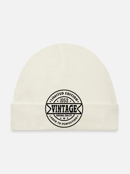 1953 Vintage Original 1953 Birthday Gift - Organic Baby Cap - white - Front