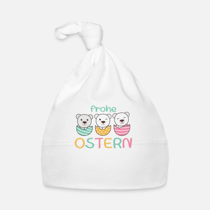 süße Eisbären zu Ostern mit Ostereiern Eisbär Baby Bio-Mütze