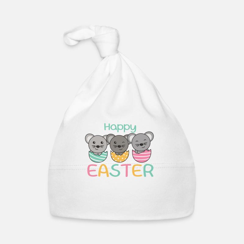 süße Mäuse zu Ostern mit Ostereiern Maus Baby Bio-Mütze