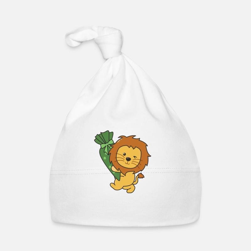 bye bye kindergarten hello school lion Organic Baby Cap