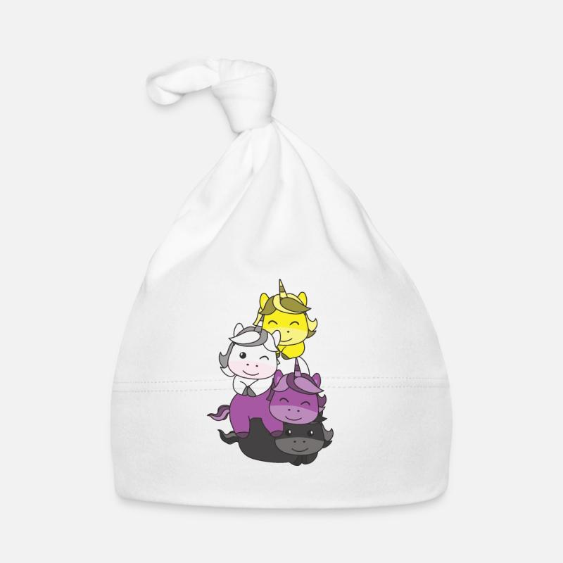 Nonbinary Flag Pride LGBTQ Cute Unicorn Stack Organic Baby Cap