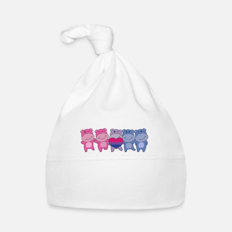 Biromantic Flag Pride LGBTQ süße Hippos Baby Bio-Mütze