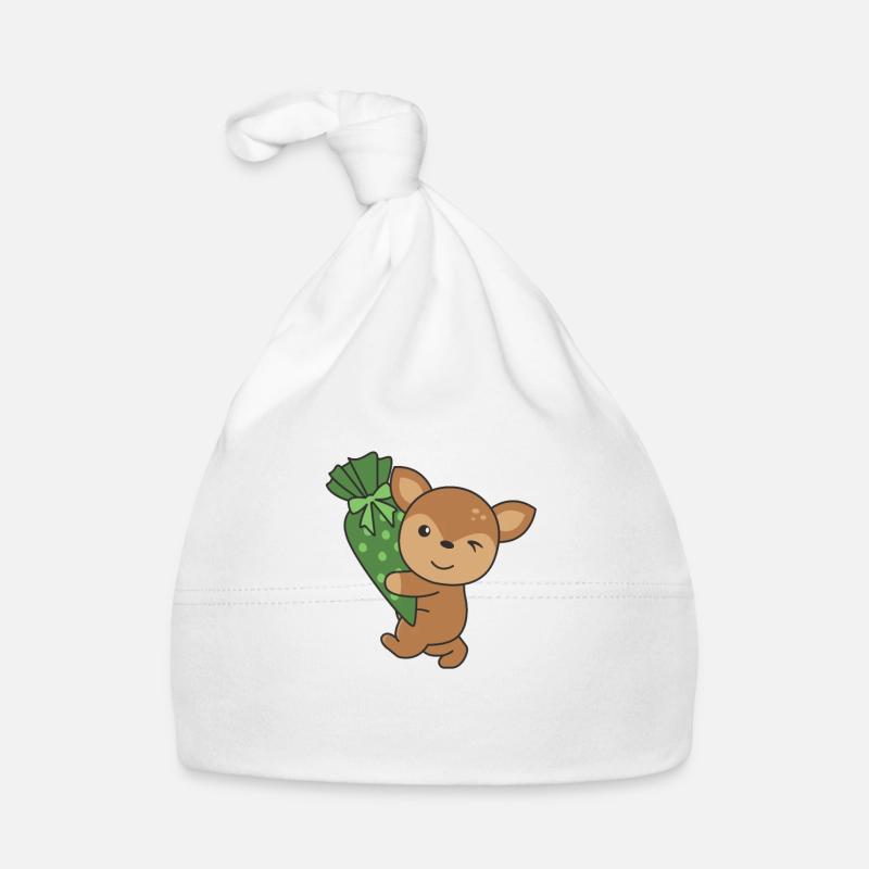 bye bye kindergarten hello school deer Organic Baby Cap