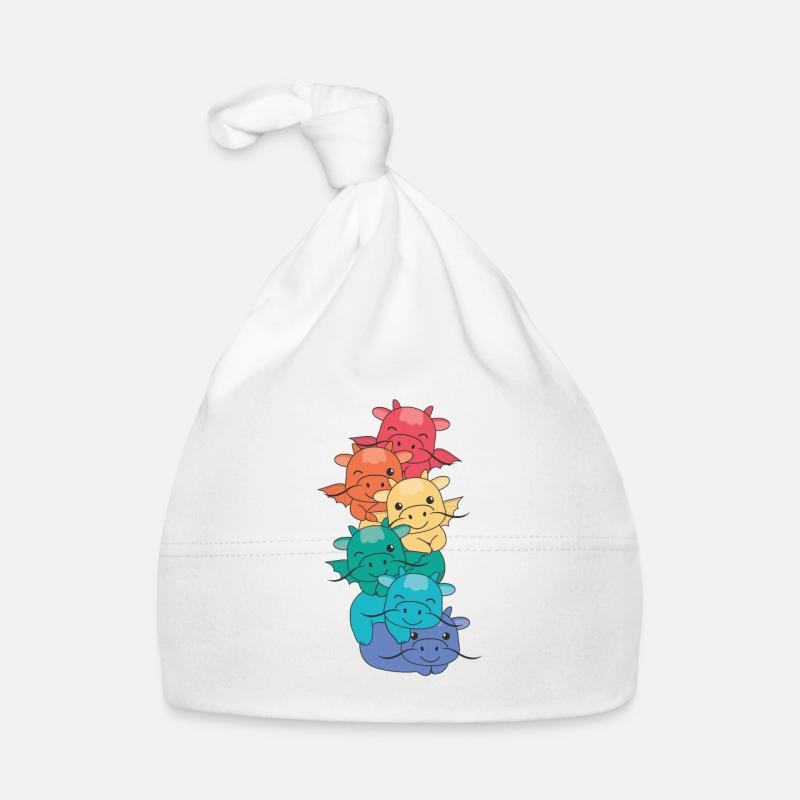 Rainbow Flag Pride LGBTQ Cute Dragon Stack Organic Baby Cap