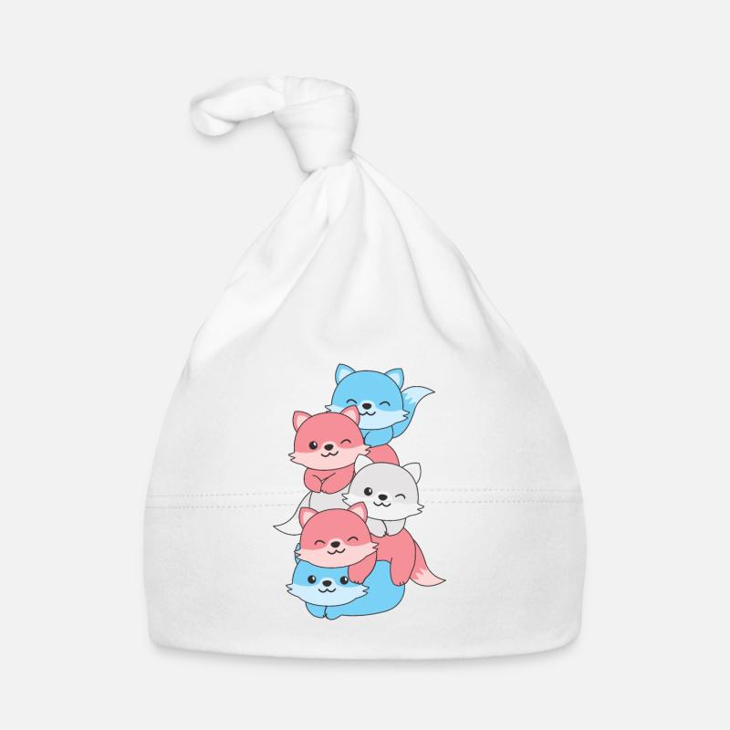 Transgender Flag Pride LGBTQ Cute Fox Stack Bonnet bio Bébé