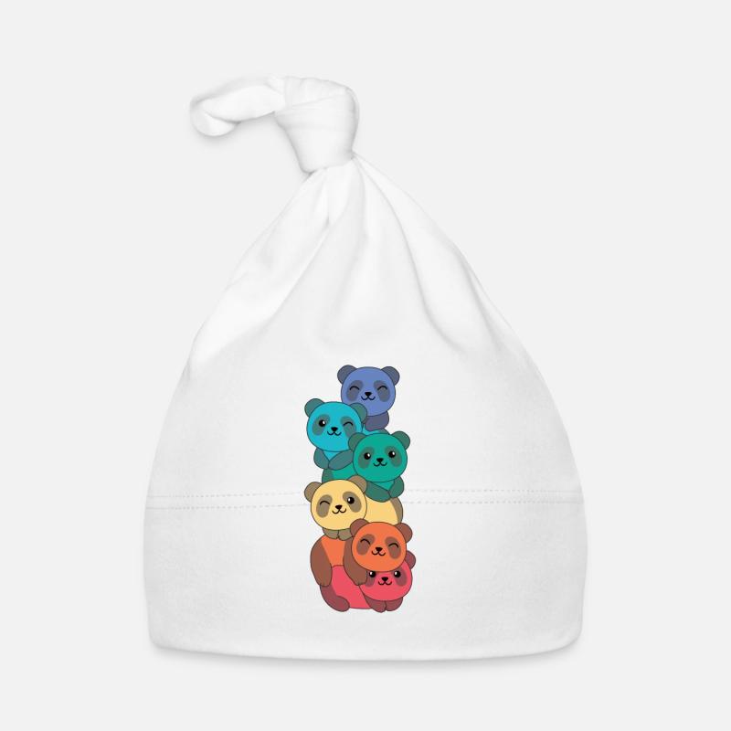 Drapeau arc-en-ciel Pride LGBTQ Mignon Panda Stack Bonnet bio Bébé