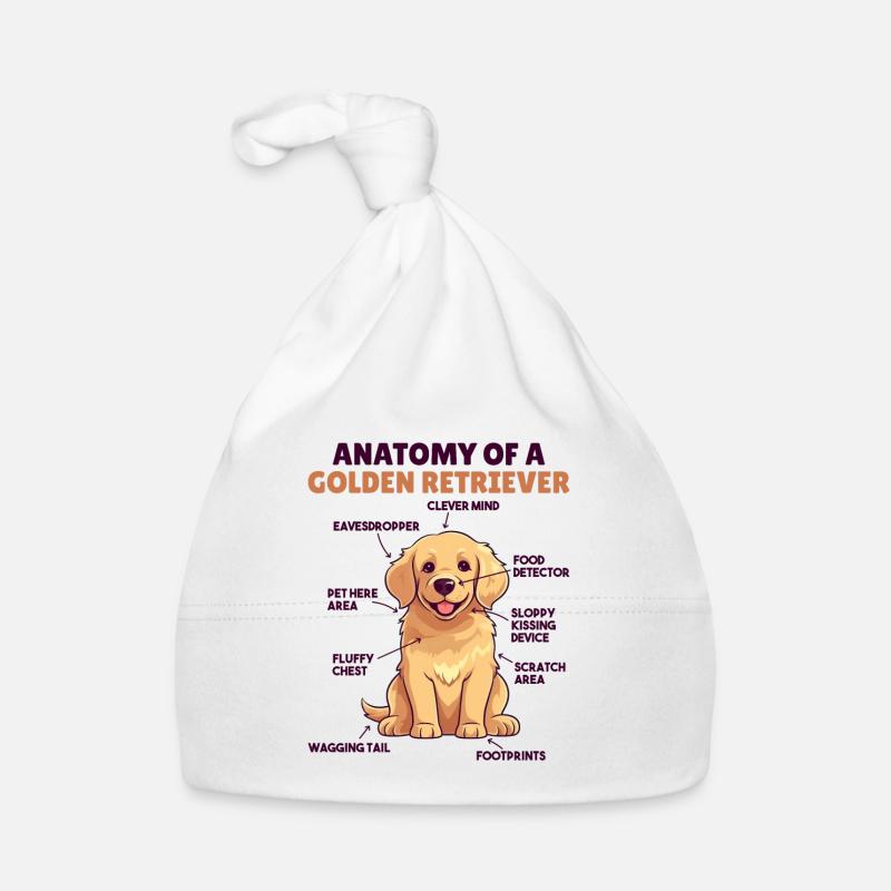 Explication du chien Anatomie d’un Golden Retriever Bonnet bio Bébé