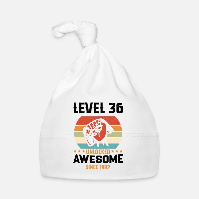 Level 36 complete 1987 Birthday Gift Organic Baby Cap