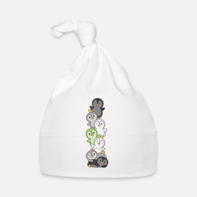 Agender Flag Pride LGBTQ Cute Penguin Stack Organic Baby Cap