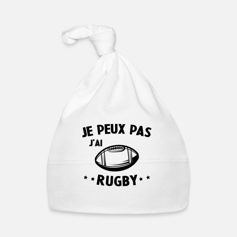 Je Peux Pas J'ai Rugby - Bonnet bio Bébé - blanc