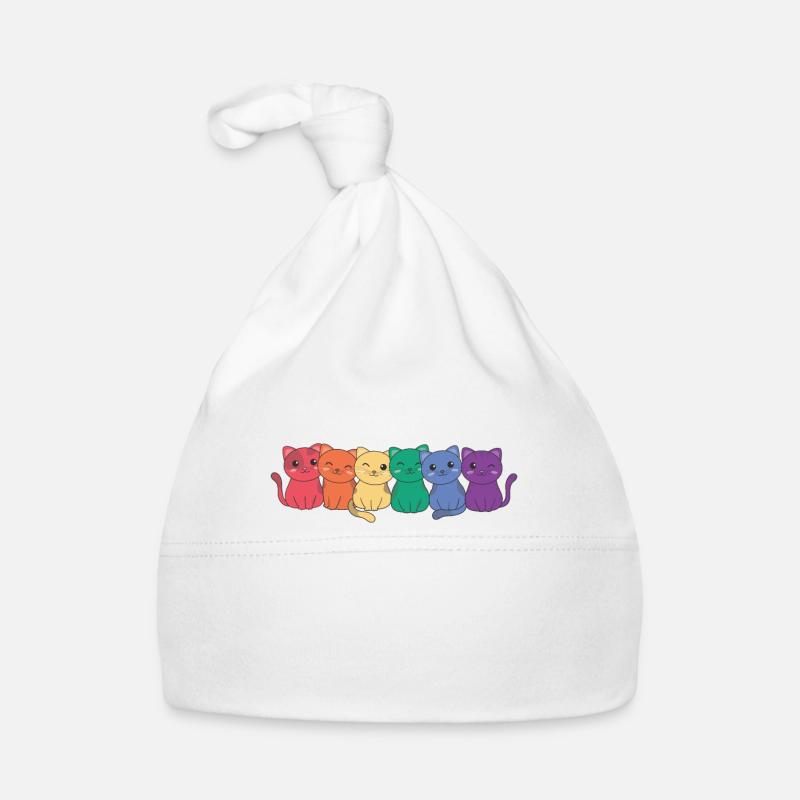 Rainbow Cat Flag Pride LGBTQ Mignons Chats Bonnet bio Bébé