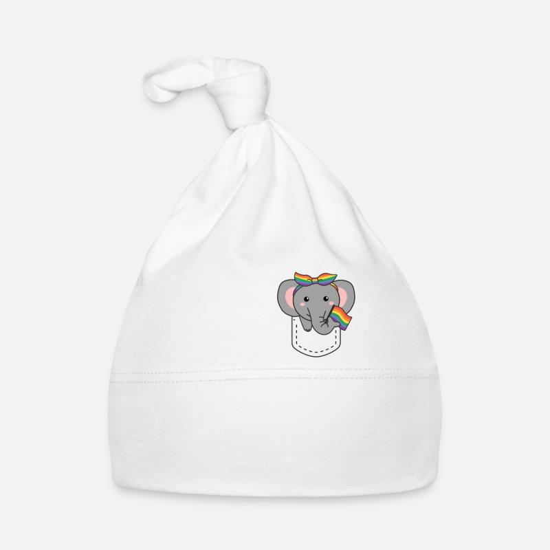 Rainbow Elephant Flag Pride LGBTQ Mignon Elephant Bonnet bio Bébé