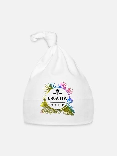 Croatia Tour Travel Colorful - Organic Baby Cap - white - Front