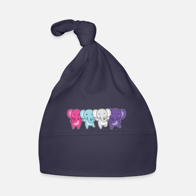 Multisexual Flag Pride LGBTQ Cute Elephant Organic Baby Cap