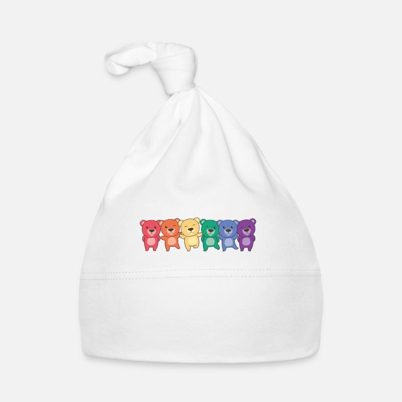 Rainbow Bear Flag Pride LGBTQ Cute Bears Organic Baby Cap