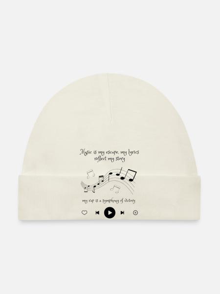 Music is my escape - Bonnet bio Bébé - blanc - Devant