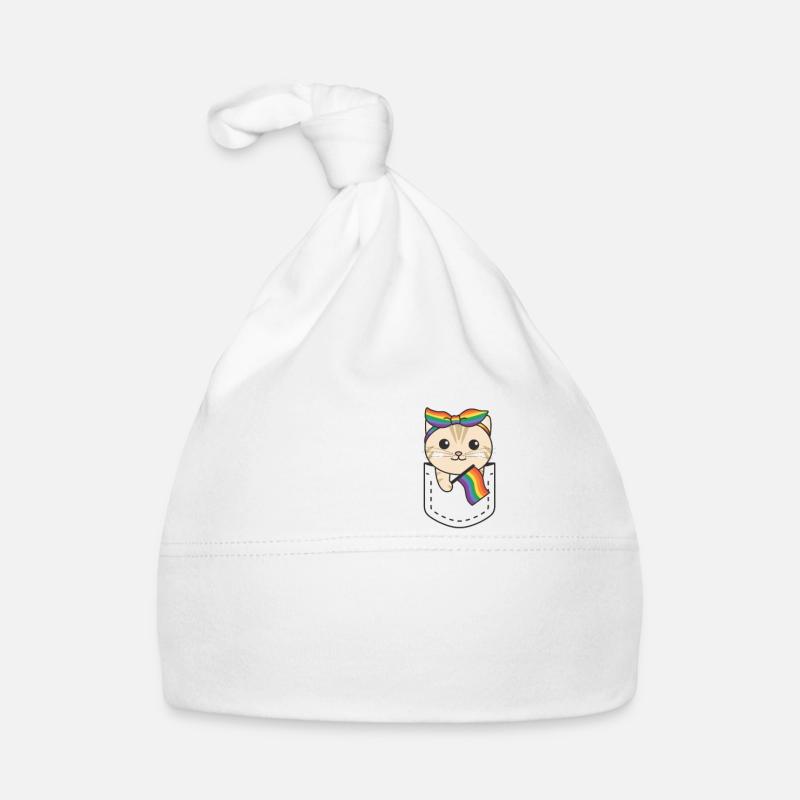 Regenbogen Katze Flag Pride LGBTQ süße Katzen Baby Bio-Mütze