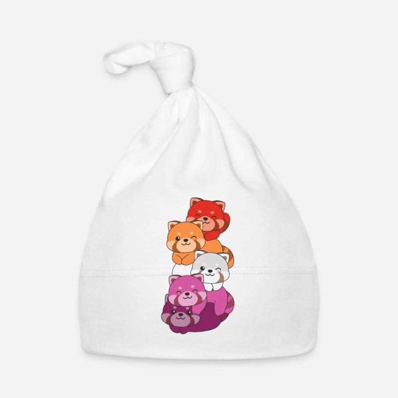 Lesbian Flag Pride LGBTQ Mignon Red Panda Bonnet bio Bébé