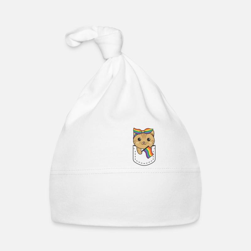 Regenbogen Katze Flag Pride LGBTQ süße Katzen Baby Bio-Mütze