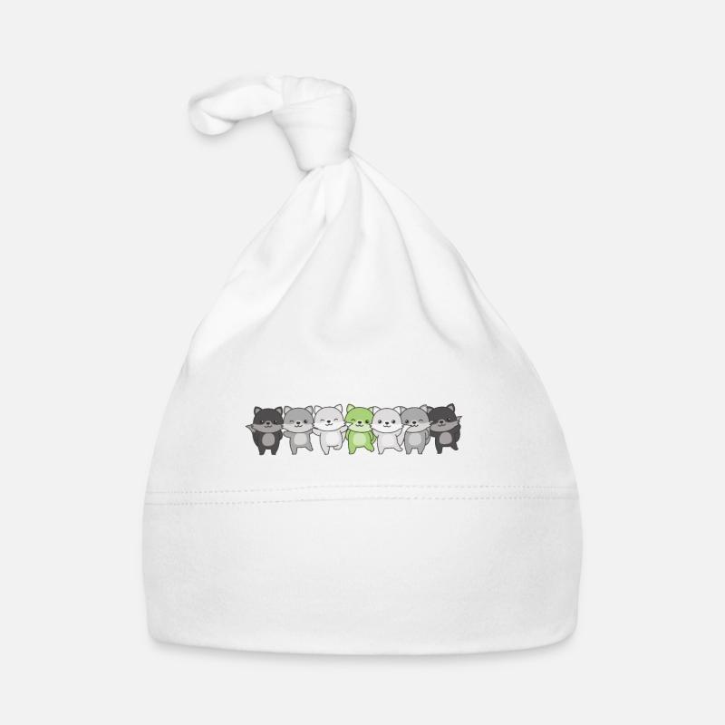 Agender Flag Pride LGBTQ Cute Fox Organic Baby Cap