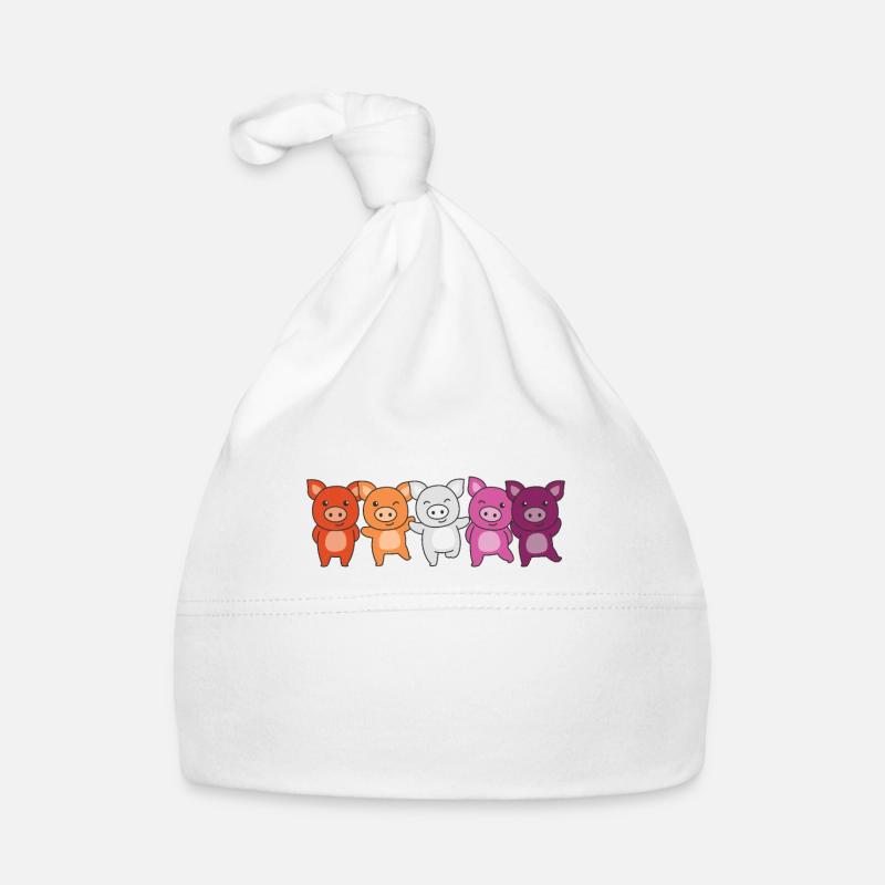 Lesbian Flag Pride LGBTQ Cute Pig Bonnet bio Bébé