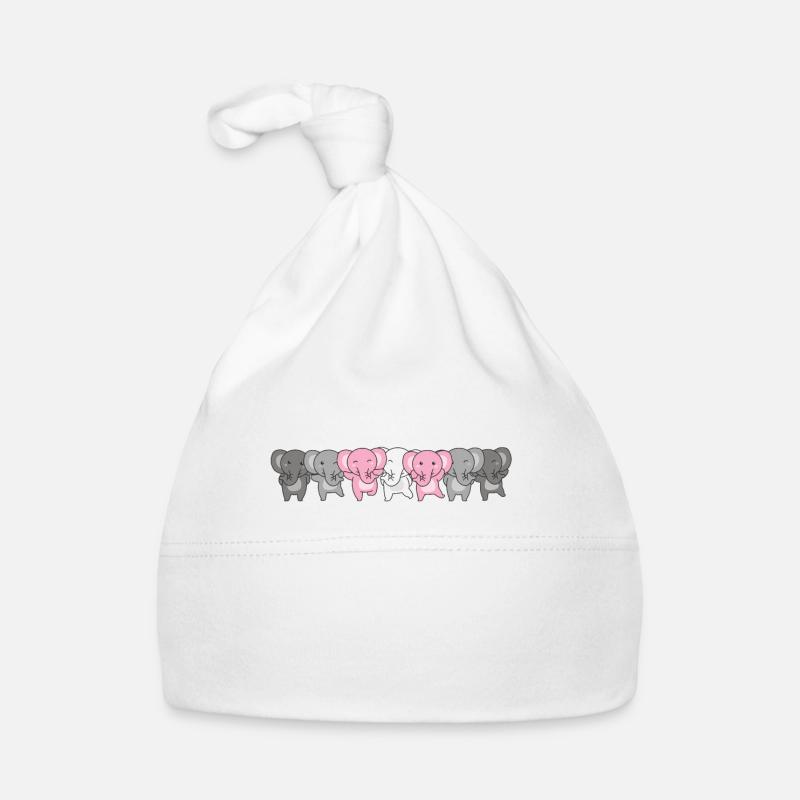 Demigirl Flag Pride LGBTQ Cute Elephant Organic Baby Cap