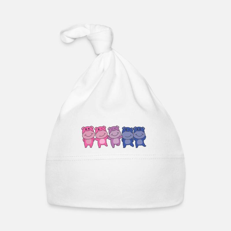 Bisexuell Flag Pride LGBTQ süßer Hippo Baby Bio-Mütze