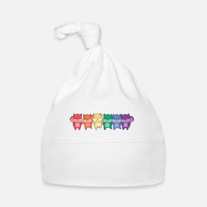 Rainbow Squirrel Flag Pride LGBT Mignons Animaux Bonnet bio Bébé