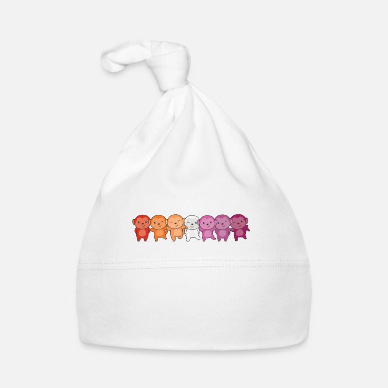 Lesbian Flag Pride LGBTQ Cute Monkey Bonnet bio Bébé