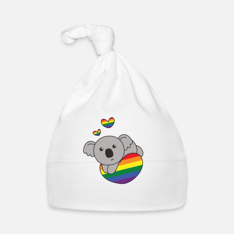 Rainbow Flag Pride LGBTQ Mignon Koala Love Bonnet bio Bébé