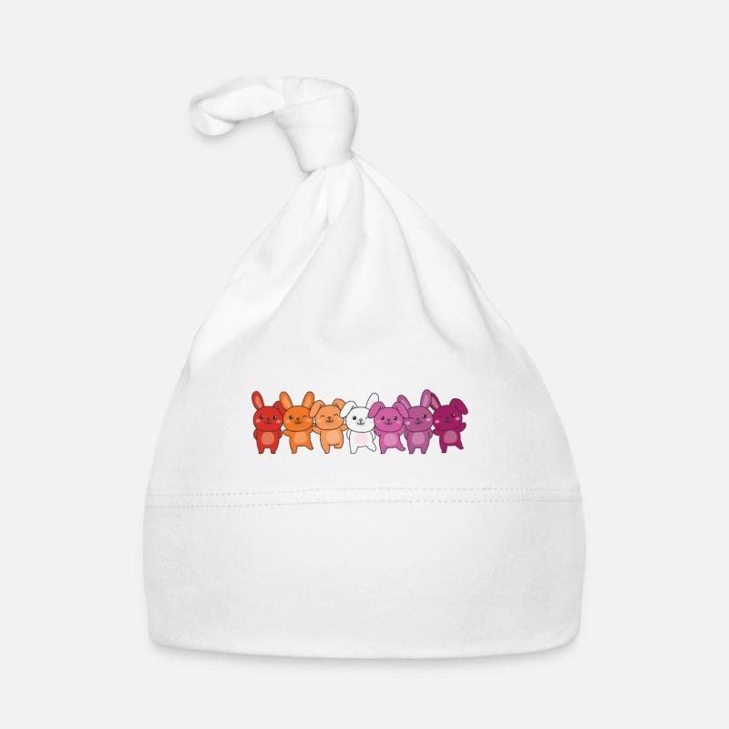 Lesbian Flag Pride LGBTQ Mignon Bunny Bonnet bio Bébé