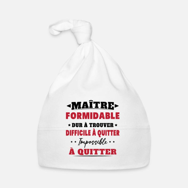 Maître formidable idée cadeau maître d'école Bonnet bio Bébé