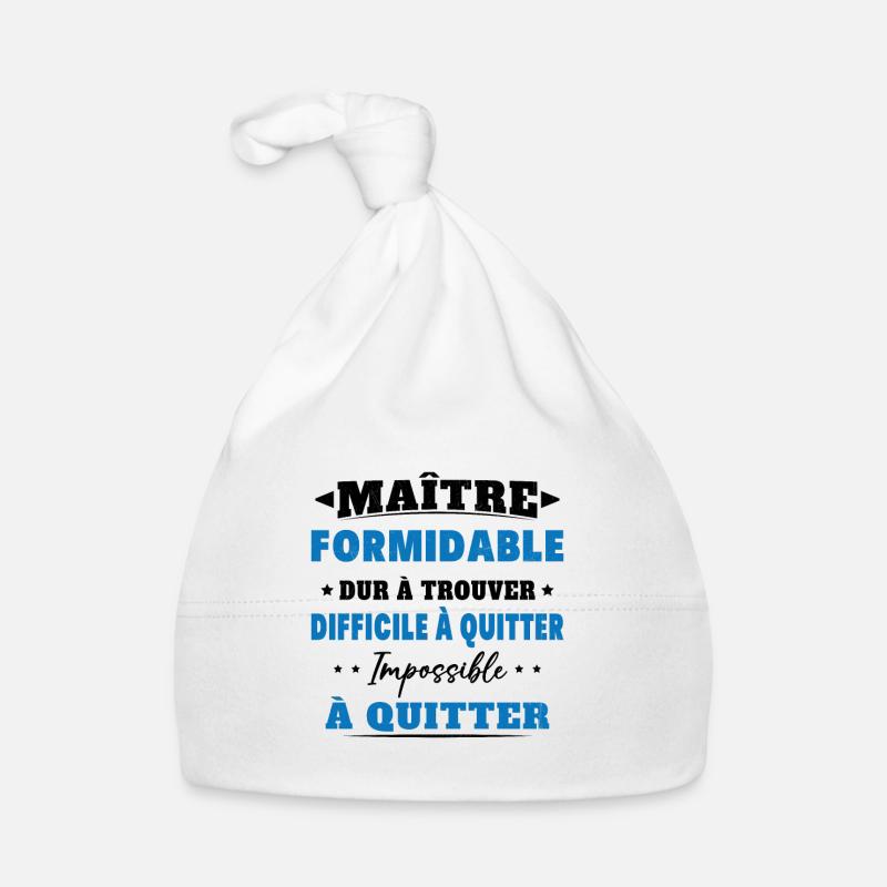 Maître formidable idée cadeau maître d'école Bonnet bio Bébé