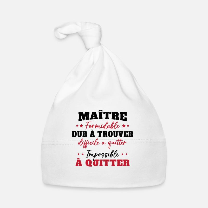 Maître formidable idée cadeau maître d'école Bonnet bio Bébé