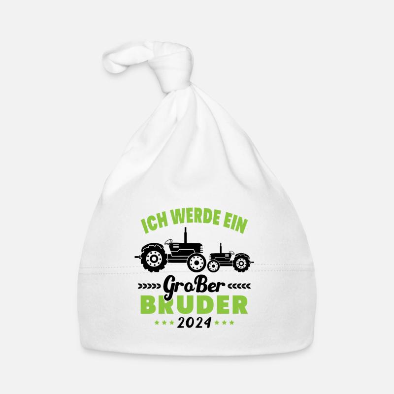 Ich werde 2024 Großer Bruder sein Traktor Bonnet bio Bébé