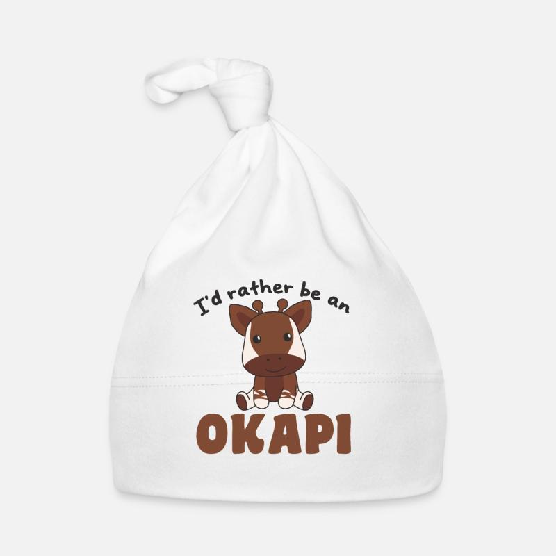 I'd rather be an okapi - sweet okapi Organic Baby Cap