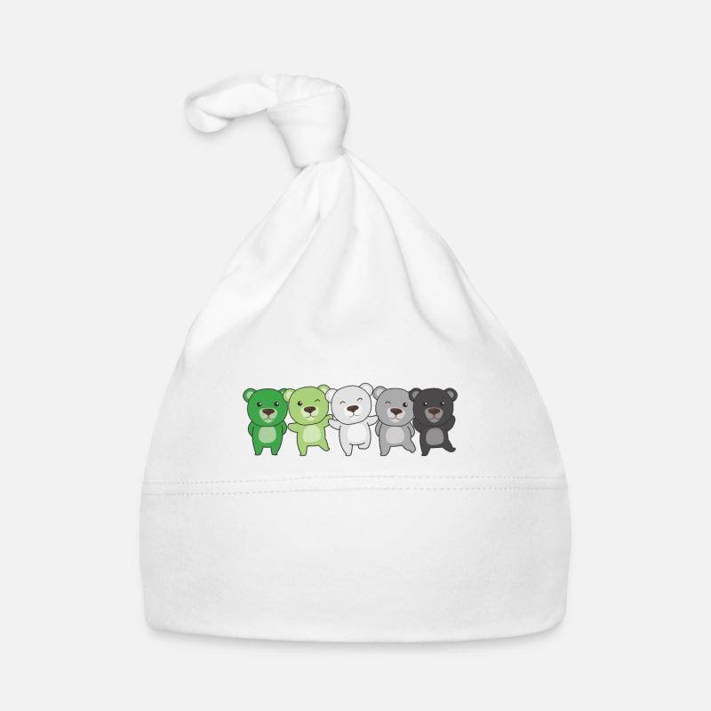 Aromantik Flag Pride LGBTQ süßer Bär Baby Bio-Mütze