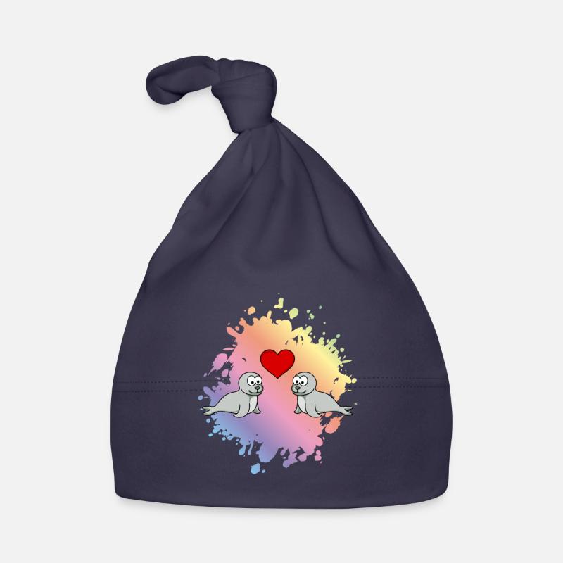 Robbe Tier Paar Liebe Baby Bio-Mütze