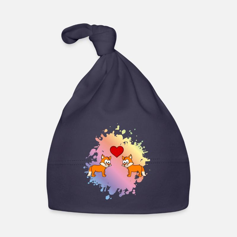 Fox Comic Couple Love Organic Baby Cap