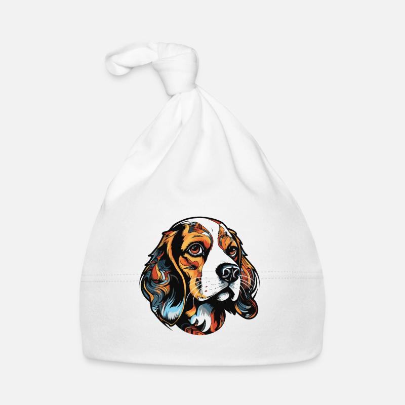 Beagle Dog Portrait Organic Baby Cap