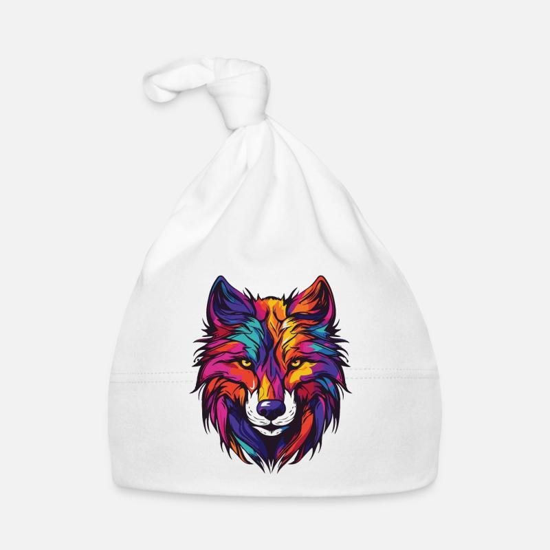 Portrait de loup Bonnet bio Bébé