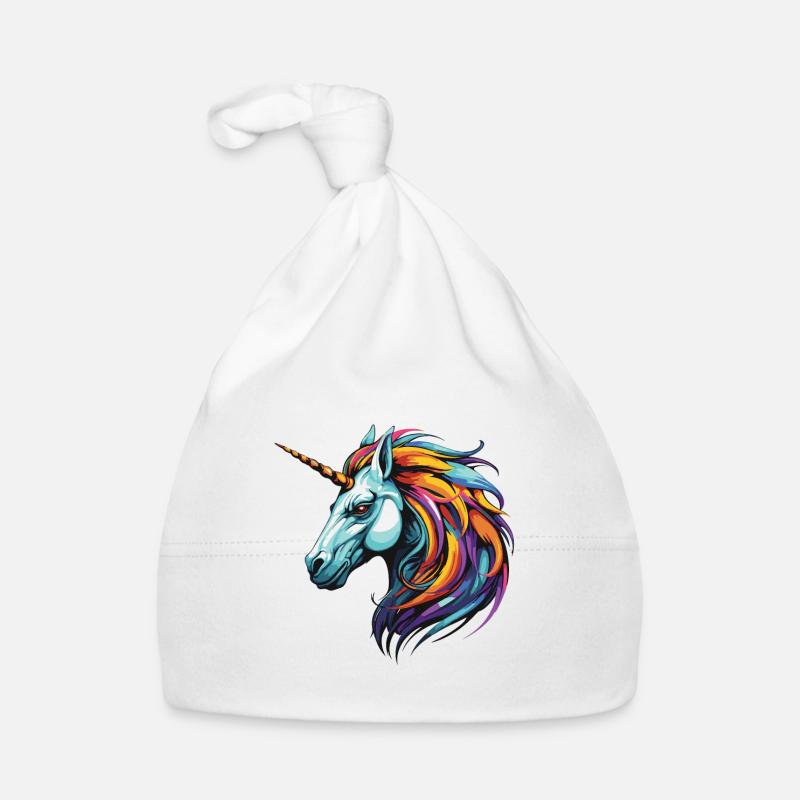 Einhorn Portrait Baby Bio-Mütze